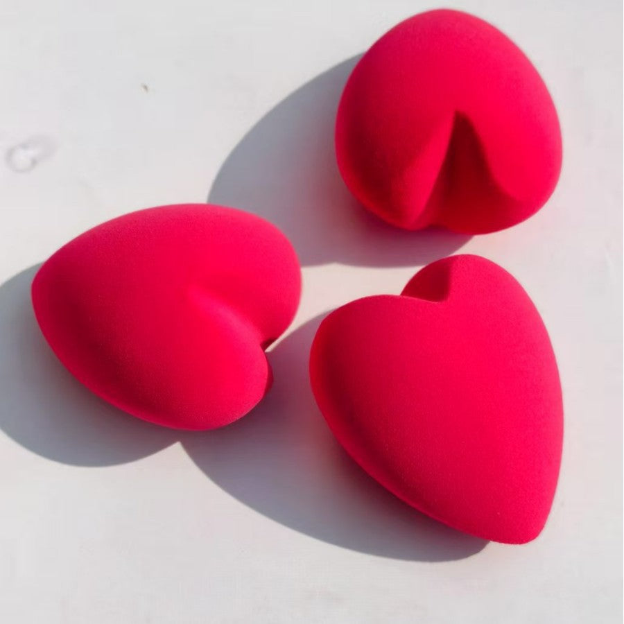 Heart-shaped beauty sponge, hydrophilic, non-latex