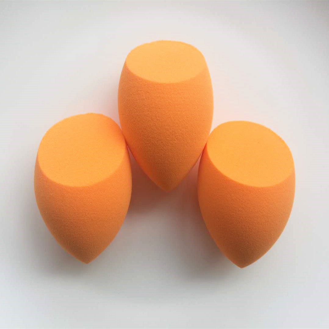 Orange slanted teardrop powder puff, suitable for both dry and wet use