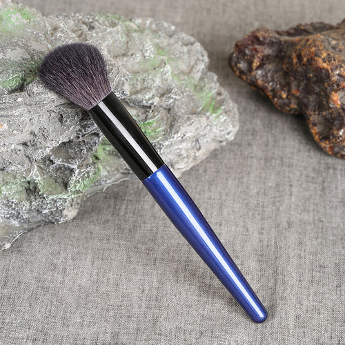 Blue angled wool contour brush/blush brush