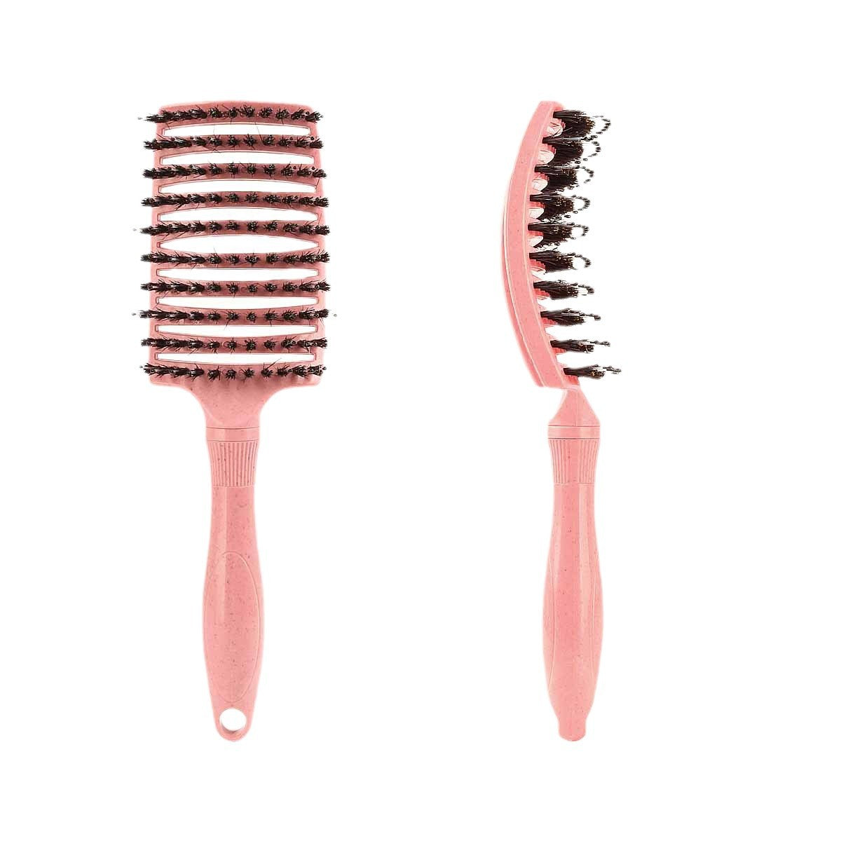 Curved Straw Fiber Scalp Massage Styling Hair Brush