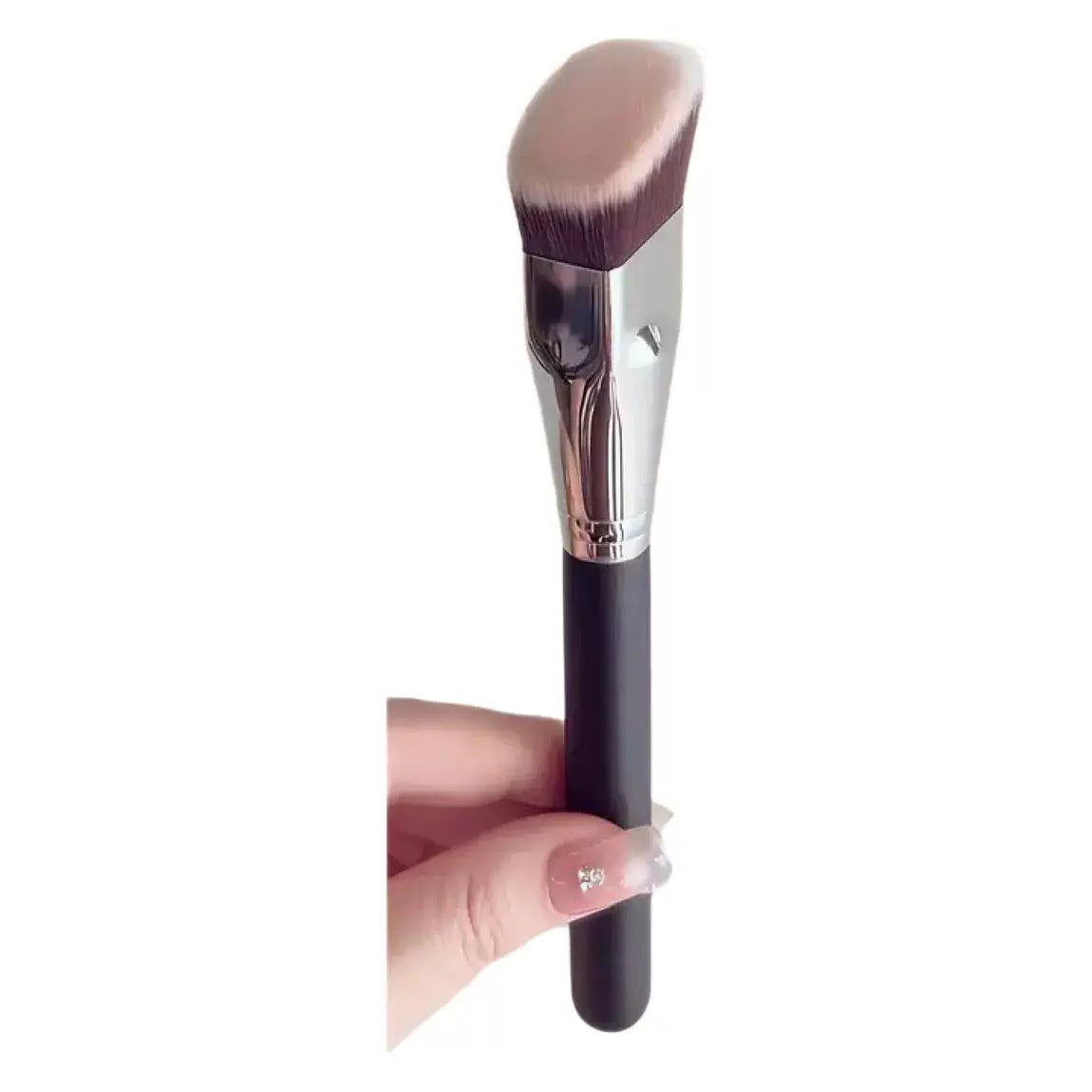 Angled flat-top foundation brush, trapezoidal contour brush